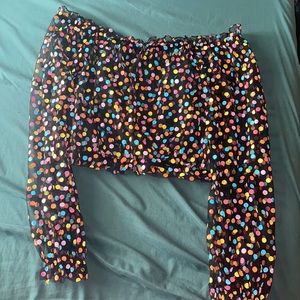 Colorful Dot Half Top